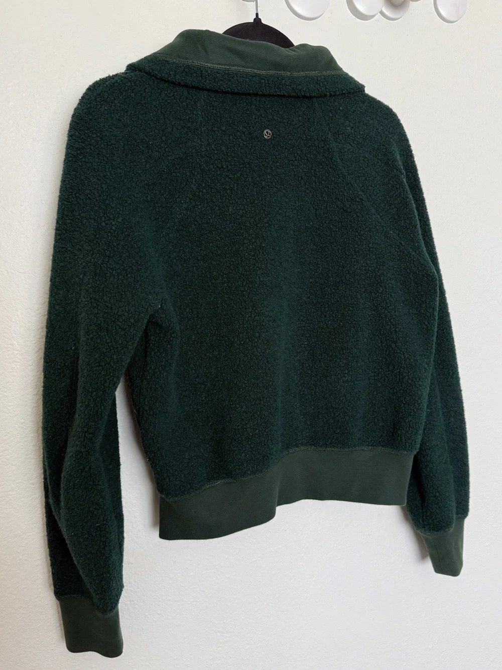 Lululemon So Sherpa Jacket Malachite Green Wool Blend Fleece Size 8